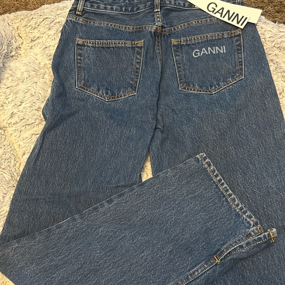 NWT Ganni Basic Printed Straight Leg Jeans